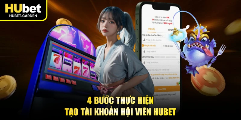 4 bước thực hiện tạo tài khoản hội viên HUBET